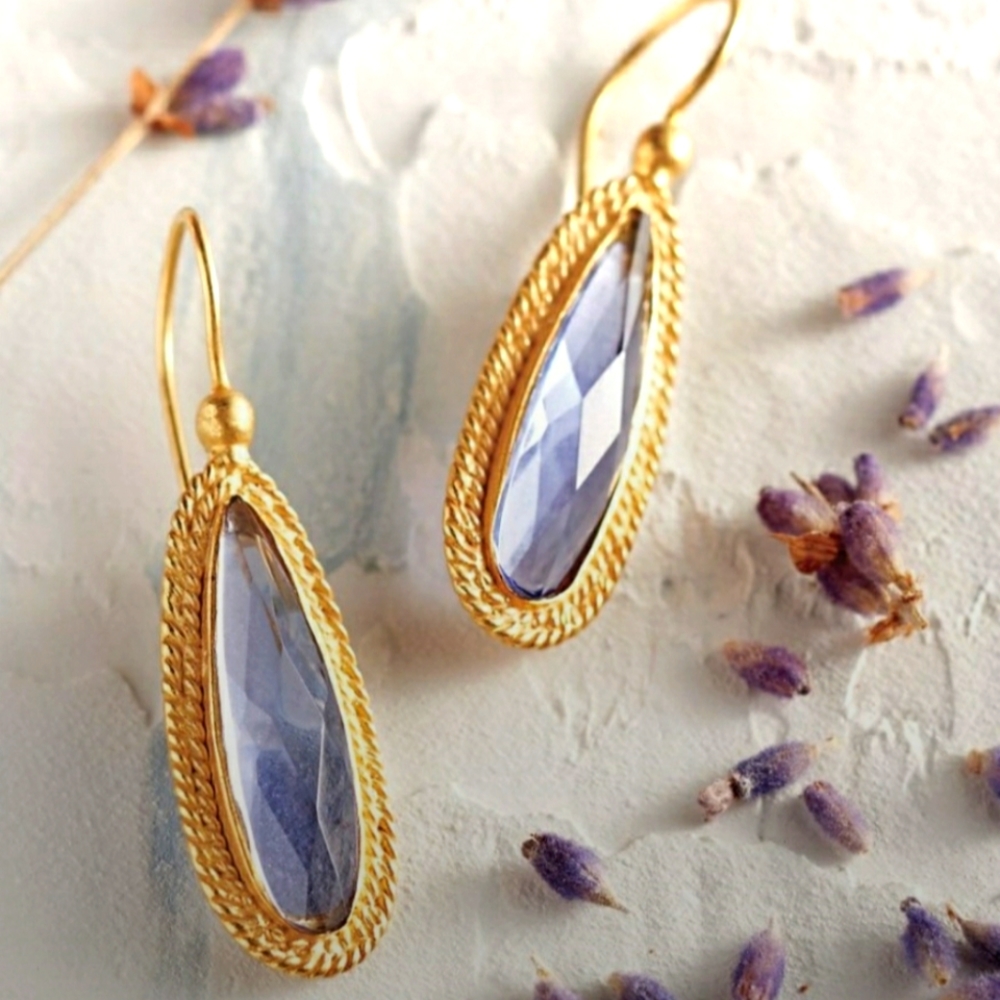 Lilac purple stone earrings